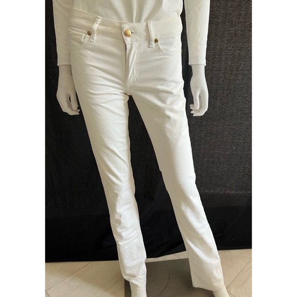 NWT Just Cavalli Women's Pants Dress Boot Cut High Waist White 25